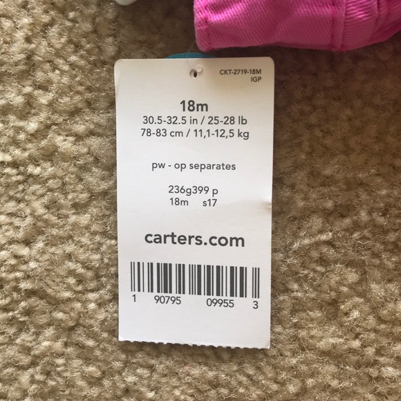 Carters Pink Cotton Shorts - NEW - Picture 3 of 4